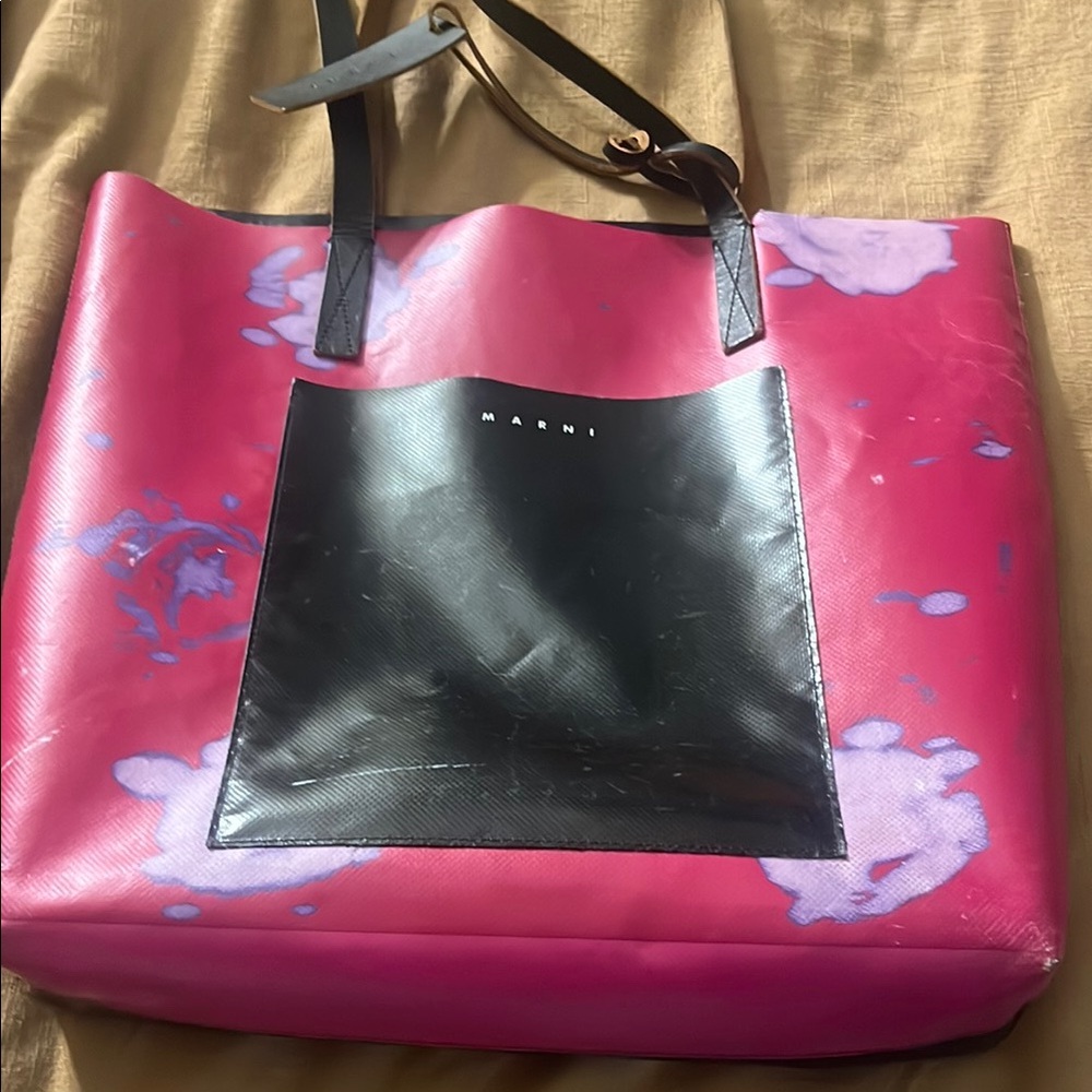 Authentic Marni Pink and Black Tote Bag